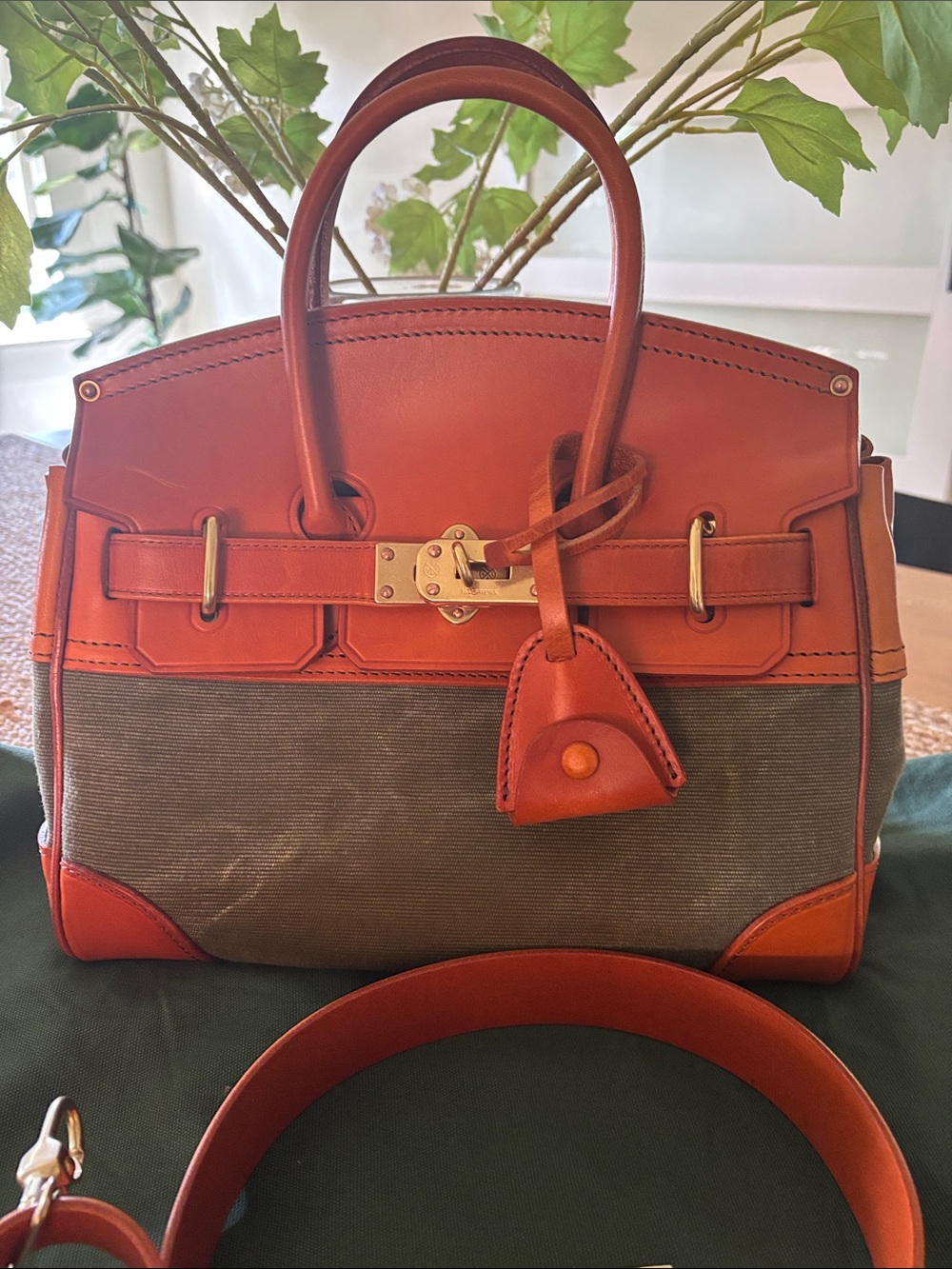 Leather canvas Tote
